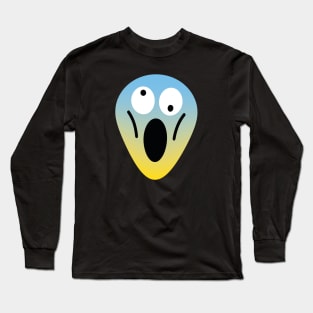 Scream Emoji Face Long Sleeve T-Shirt
